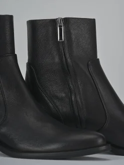 Stivaletti tacco 3cm pelle nero