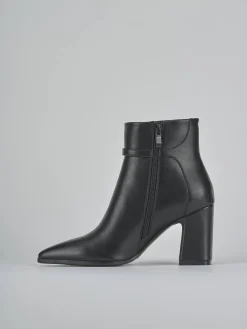 Stivaletti tacco 9cm pelle sostenibile nero