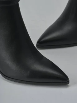 Stivaletti tacco 9cm pelle sostenibile nero