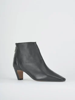 Stivaletti tacco 5cm pelle nero