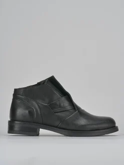 Stivaletti tacco 1cm pelle nero