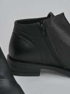 Stivaletti tacco 1cm pelle nero