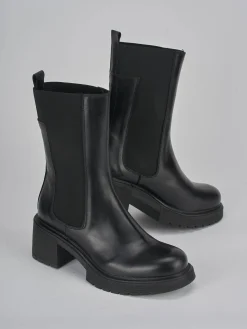 Stivaletti tacco 5cm pelle nero