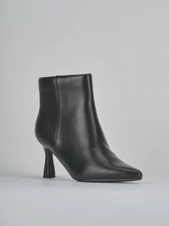 Stivaletti tacco 7cm pelle sostenibile nero