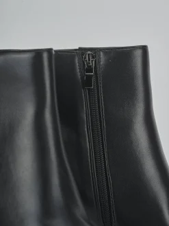 Stivaletti tacco 7cm pelle sostenibile nero