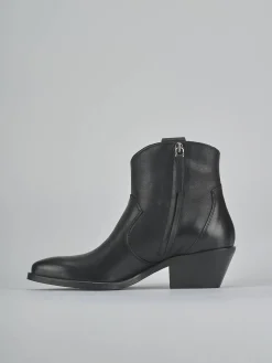 Stivaletti tacco 4cm pelle nero