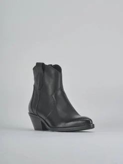 Stivaletti tacco 4cm pelle nero