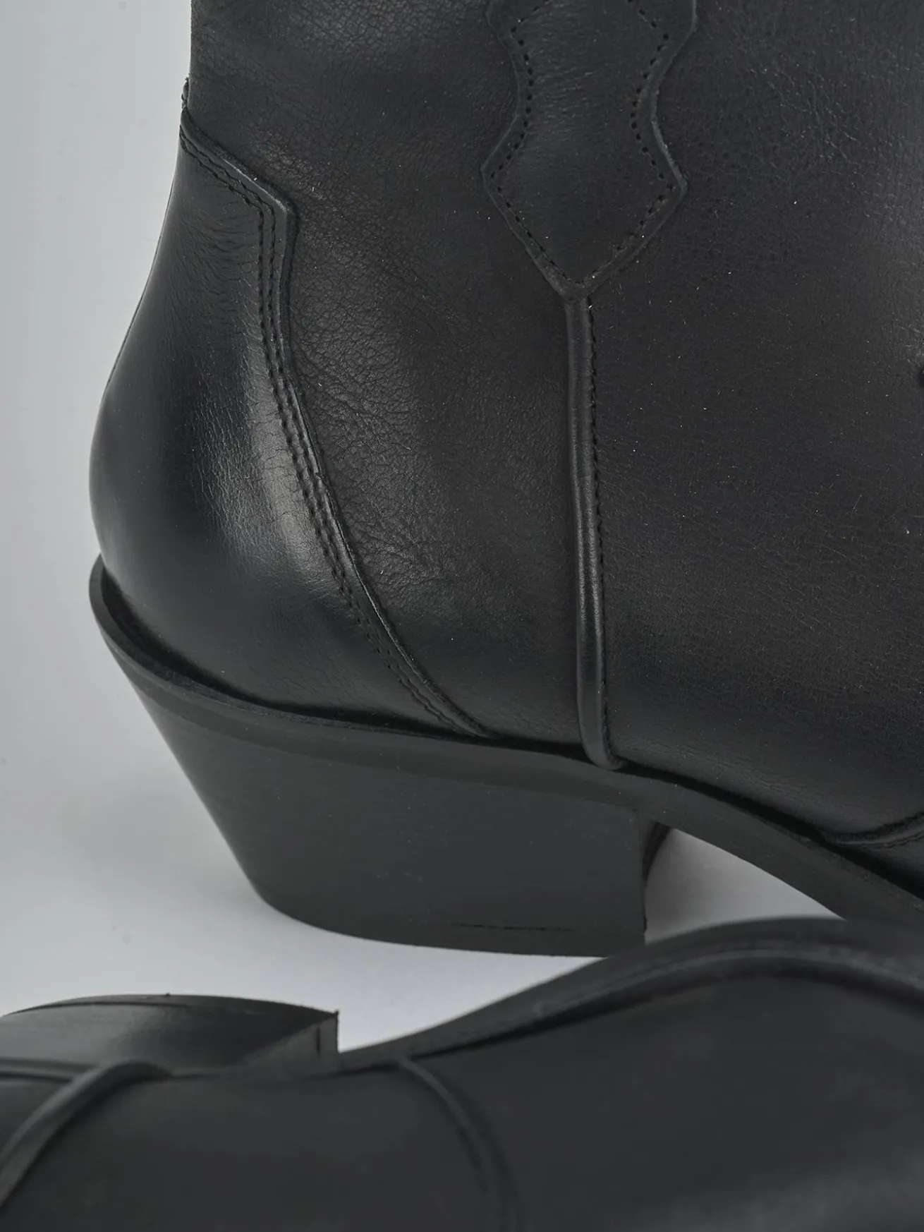 Stivaletti tacco 4cm pelle nero