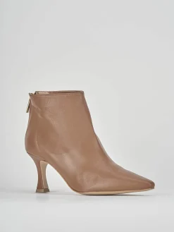 Stivaletti tacco 6cm pelle marrone