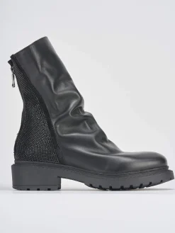 Stivaletti tacco 2cm pelle nero