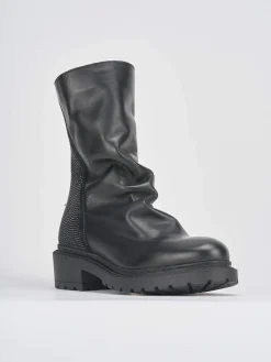 Stivaletti tacco 2cm pelle nero