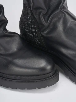 Stivaletti tacco 2cm pelle nero