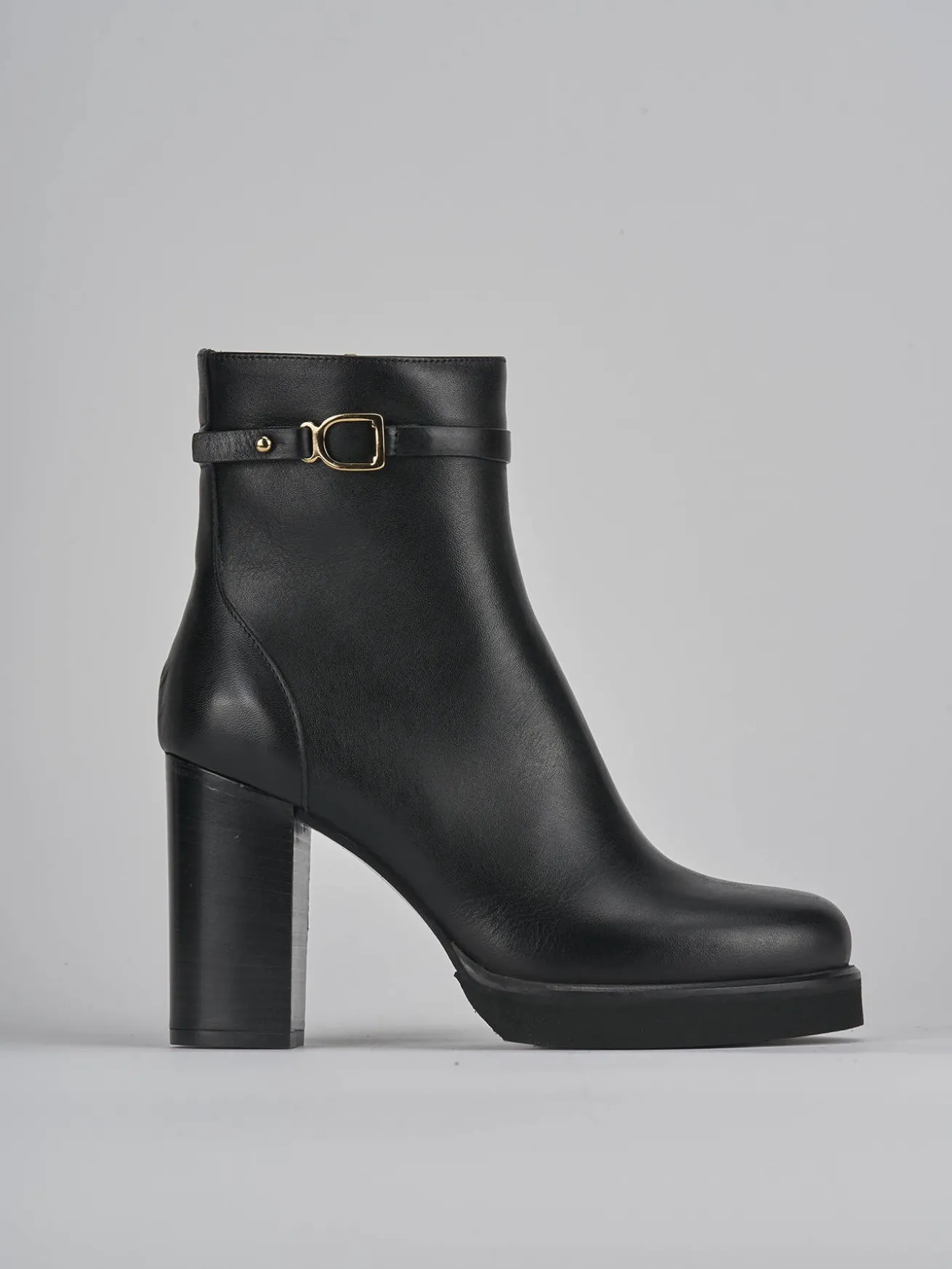 Stivaletti tacco 10cm pelle nero