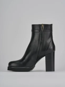 Stivaletti tacco 10cm pelle nero