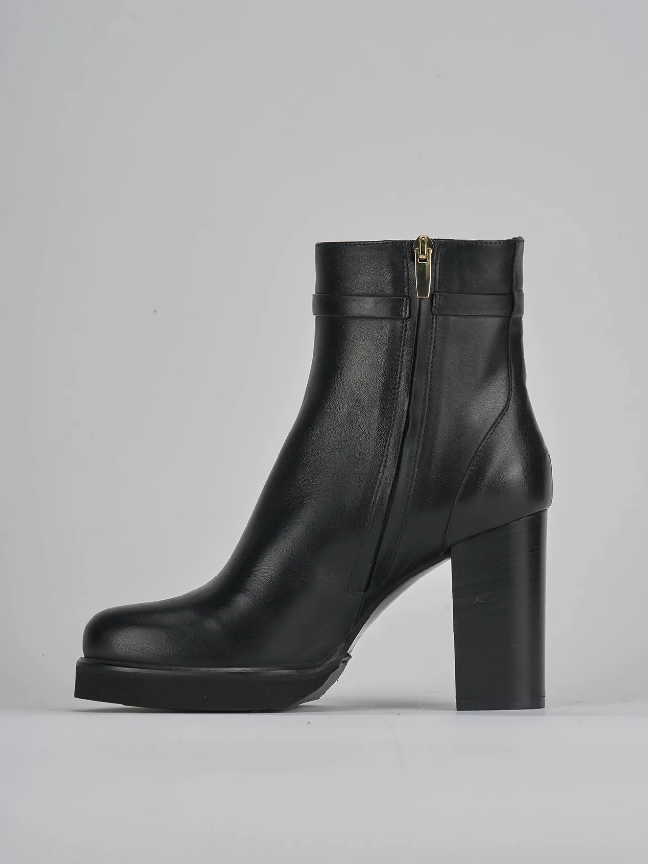 Stivaletti tacco 10cm pelle nero