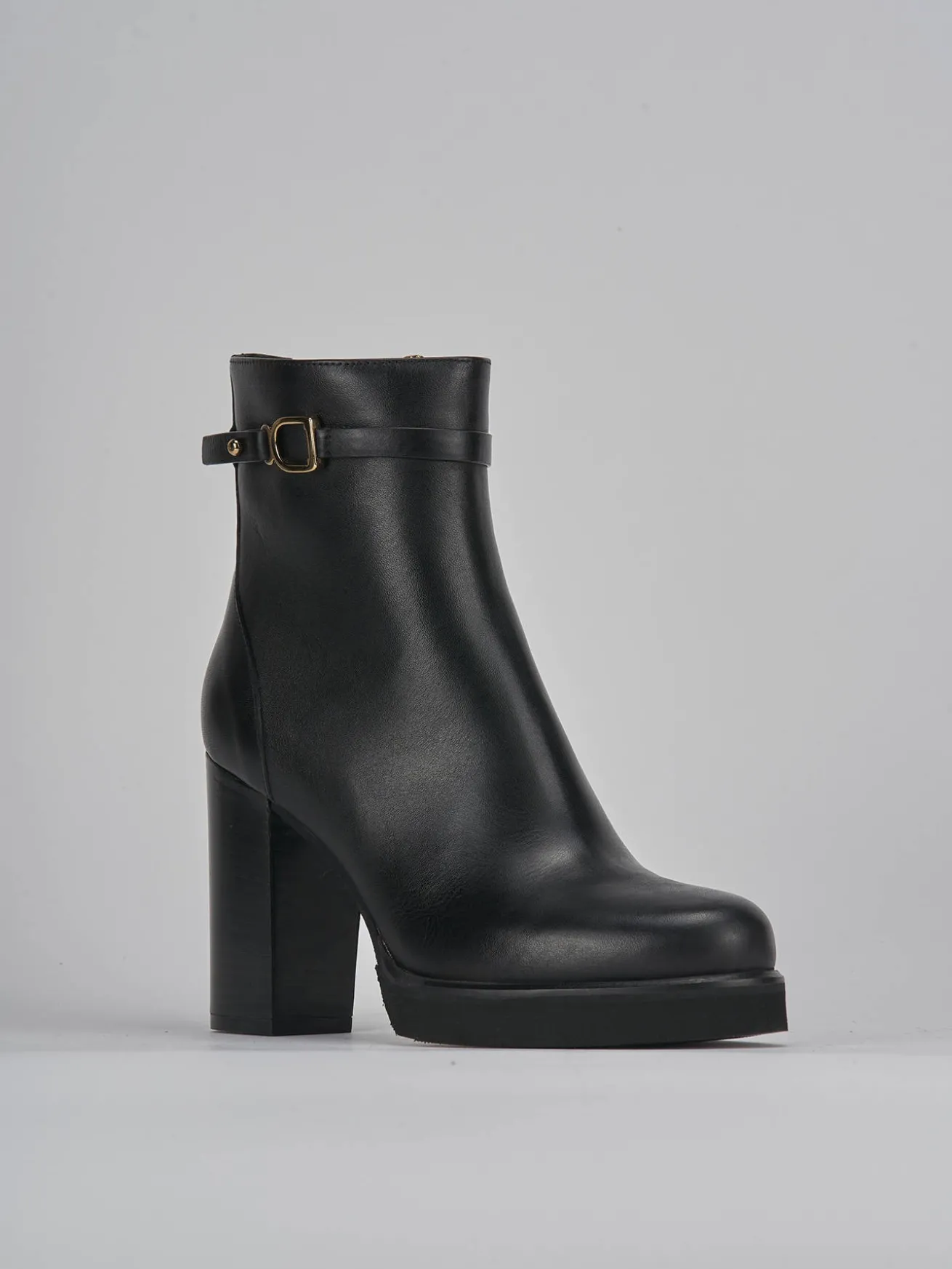 Stivaletti tacco 10cm pelle nero