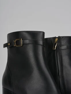 Stivaletti tacco 10cm pelle nero