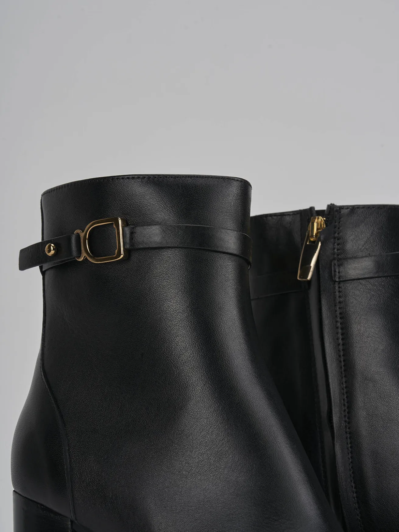 Stivaletti tacco 10cm pelle nero