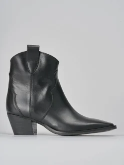 Stivaletti tacco 5cm pelle nero