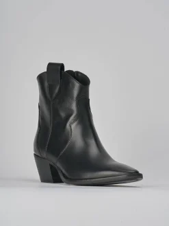 Stivaletti tacco 5cm pelle nero