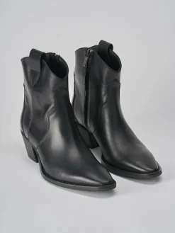 Stivaletti tacco 5cm pelle nero