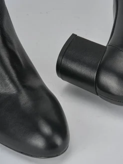 Stivaletti tacco 6cm pelle nero