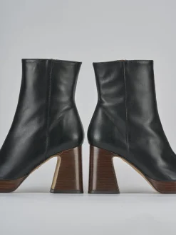 Stivaletti tacco 9cm pelle nero