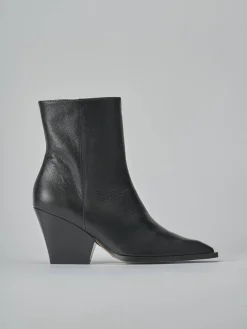 Stivaletti tacco 8cm pelle nero