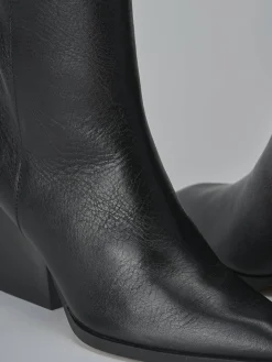 Stivaletti tacco 8cm pelle nero