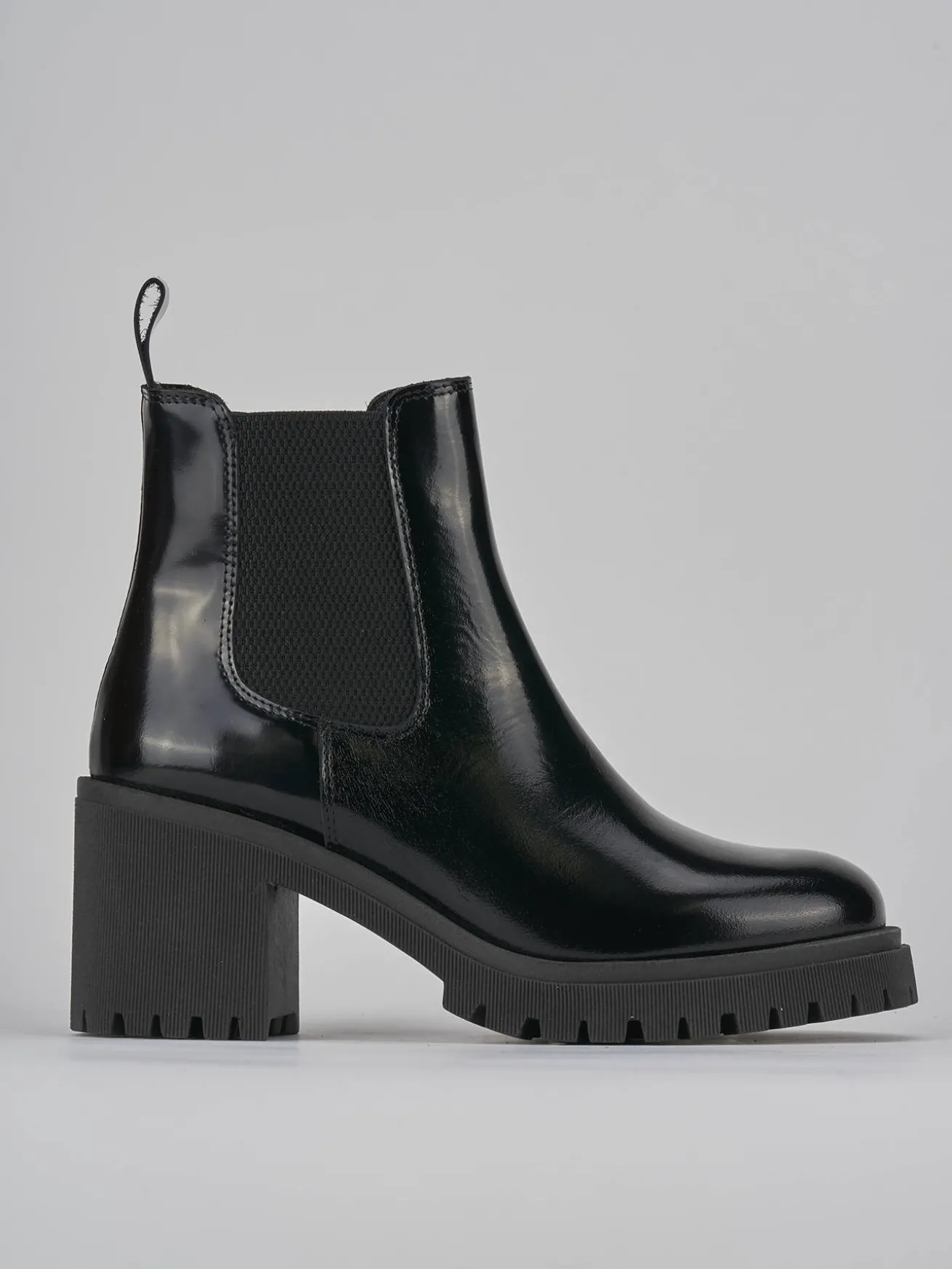 Stivaletti tacco 6cm pelle nero