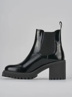 Stivaletti tacco 6cm pelle nero