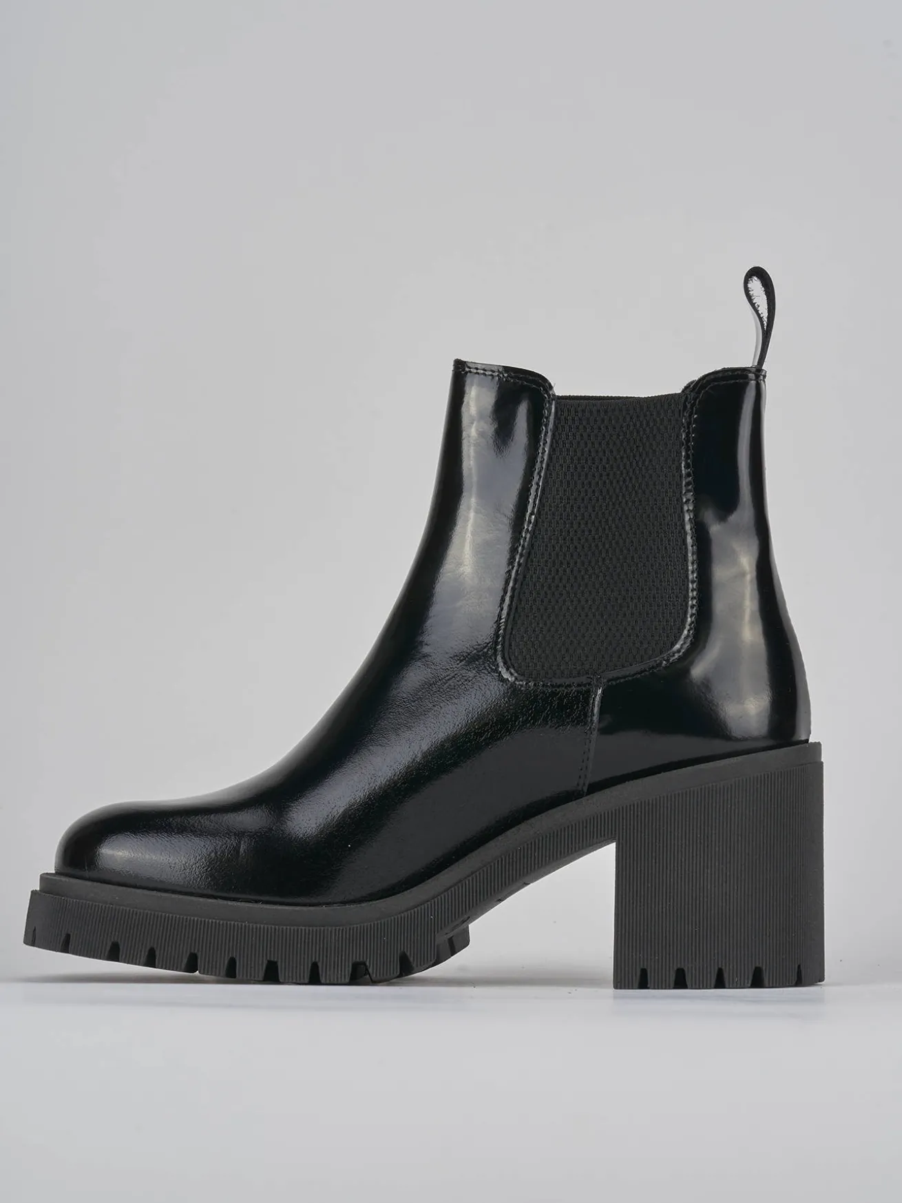 Stivaletti tacco 6cm pelle nero