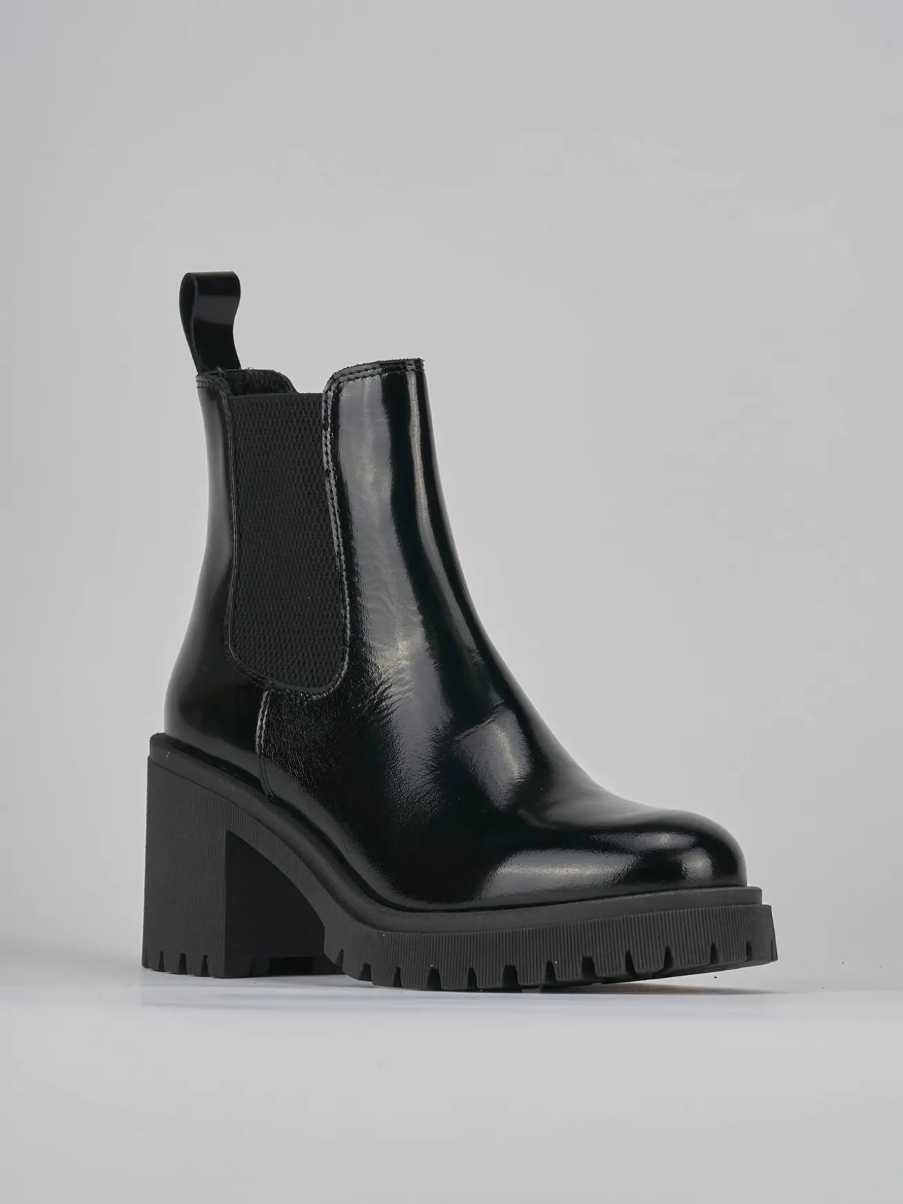 Stivaletti tacco 6cm pelle nero