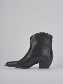 Stivaletti tacco 5cm pelle nero