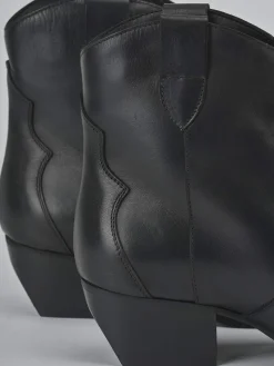 Stivaletti tacco 5cm pelle nero