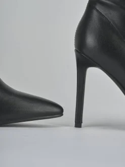 Stivaletti tacco 10cm pelle sostenibile nero