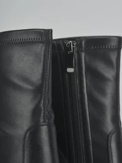 Stivaletti tacco 10cm pelle sostenibile nero