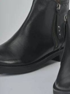 Stivaletti tacco 1cm pelle nero