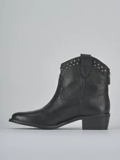 Stivaletti tacco 3cm pelle nero