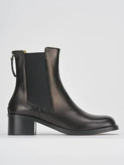 Stivaletti tacco 5cm pelle nero