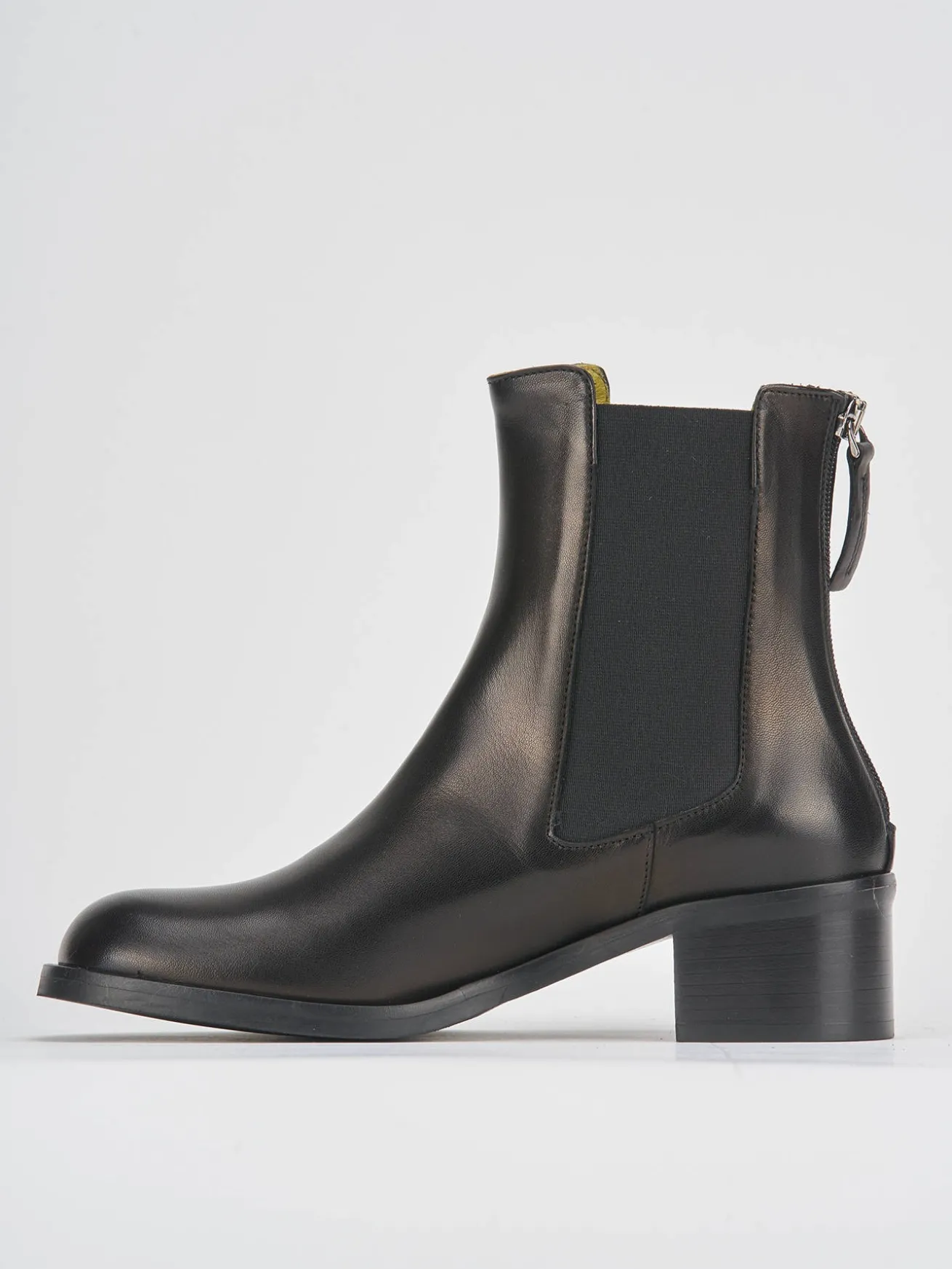 Stivaletti tacco 5cm pelle nero