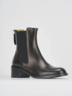 Stivaletti tacco 5cm pelle nero