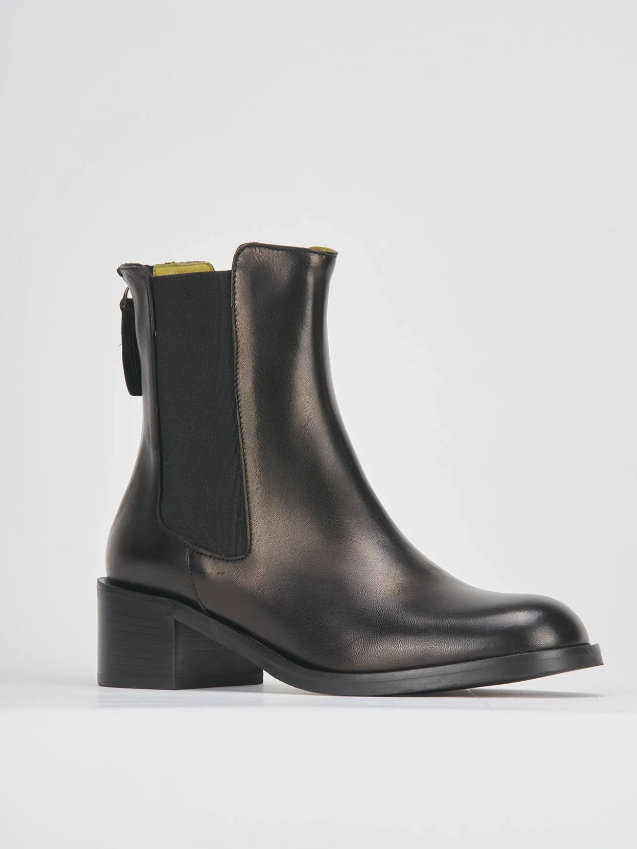 Stivaletti tacco 5cm pelle nero