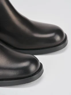 Stivaletti tacco 5cm pelle nero
