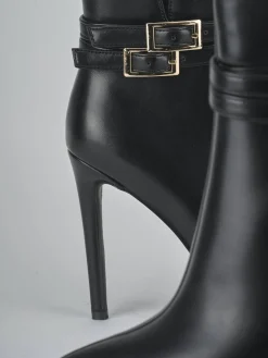 Stivaletti tacco 10cm pelle sostenibile nero