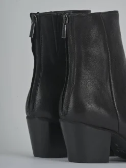 Stivaletti tacco 5cm pelle nero