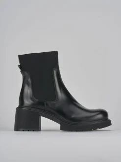 Stivaletti tacco 6cm pelle nero