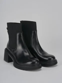 Stivaletti tacco 6cm pelle nero