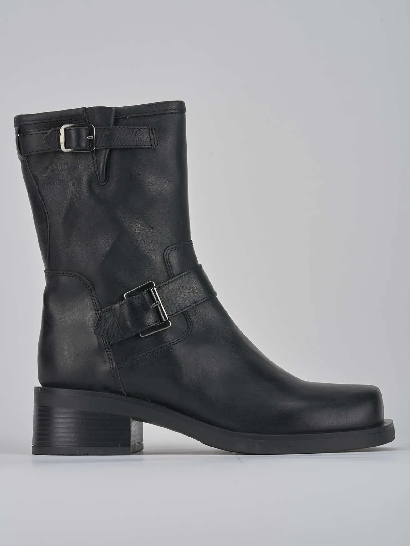 Stivaletti tacco 4cm pelle nero