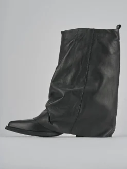 Stivaletti tacco 7cm pelle nero